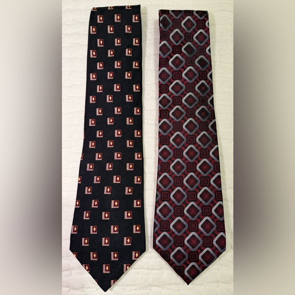 Two Vintage Classic Van Heusen 100% Silk Men’s Ties, EUC